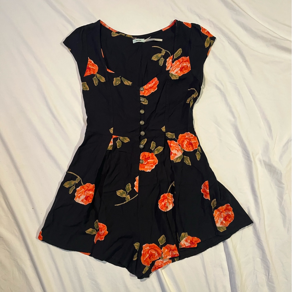 Kimchi Blue black floral romper